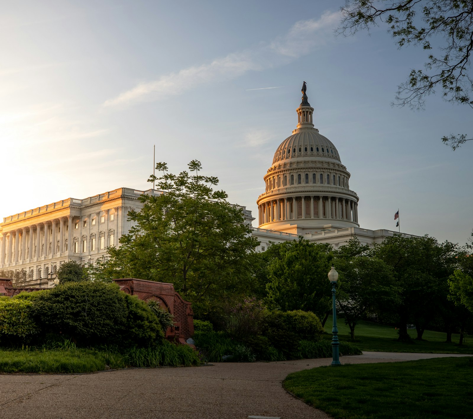 The United States Capitol building in Washington, D.C. at sunrise